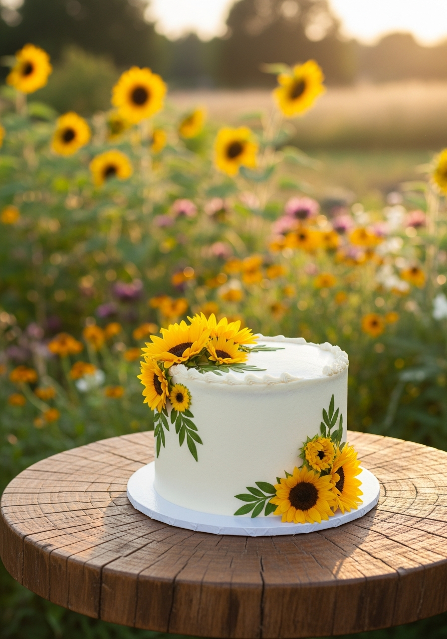 15. Sunflower Bridal Shower Cake
