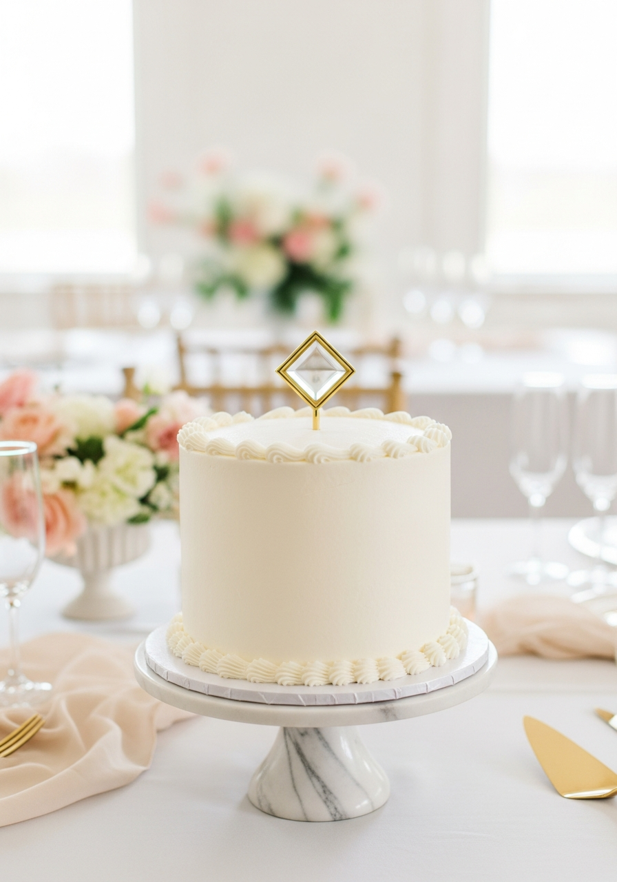 2. Simple White Bridal Cake