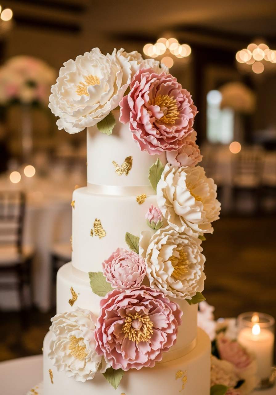 20. Peony Bridal Shower Cake