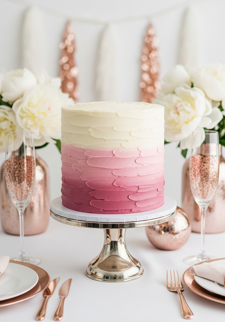 21. Ombre Bridal Shower Cake