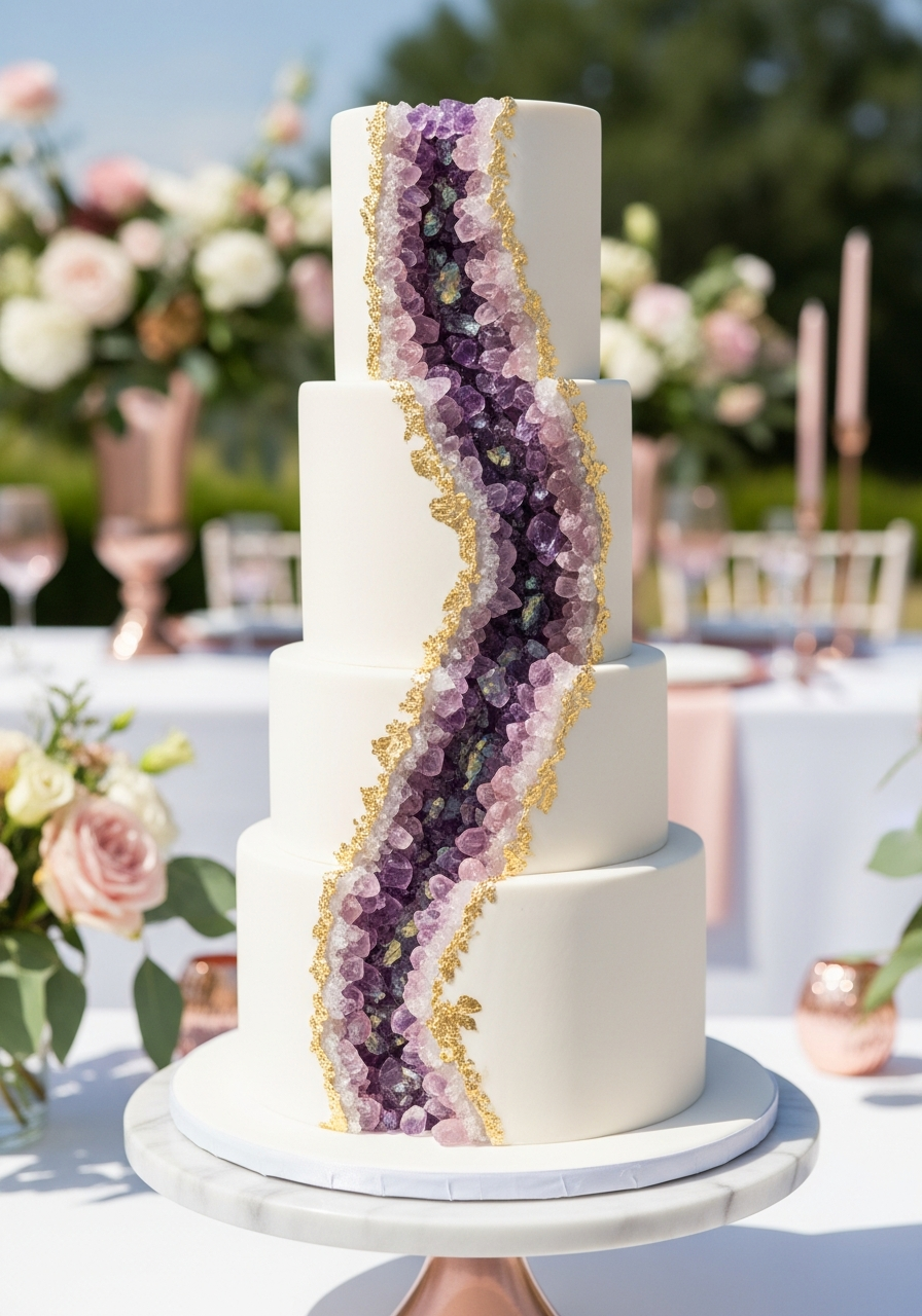 24. Geode Bridal Shower Cake