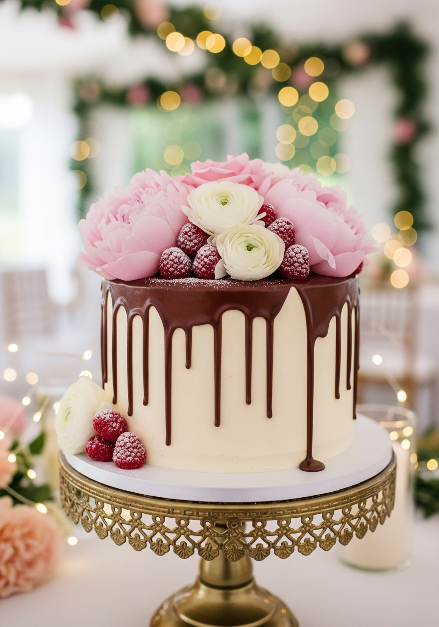 27. Drip Bridal Shower Cake