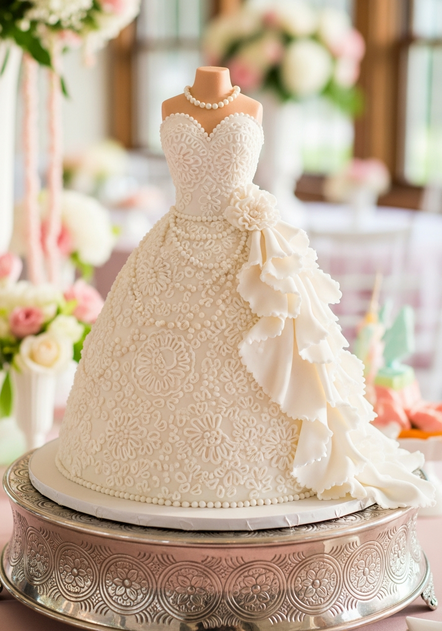 31. Bridal Dress Shaped Cake
