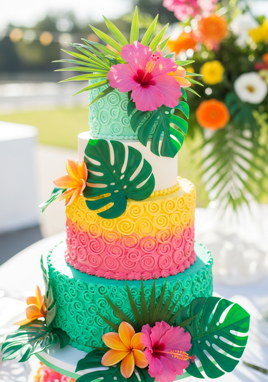 40. Tropical Bridal Shower Cake