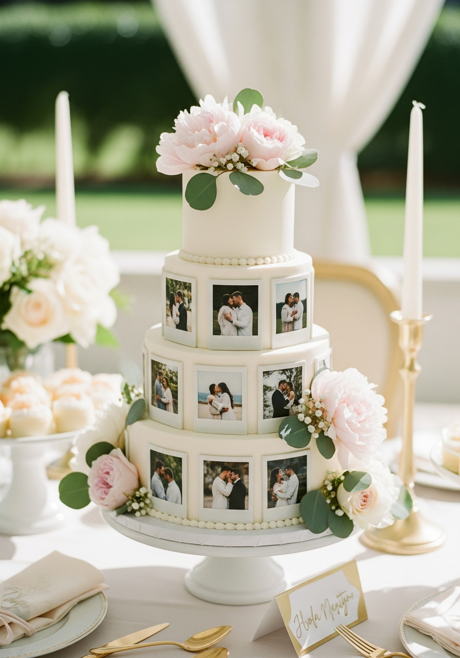 42. Photo Memory Bridal Cake
