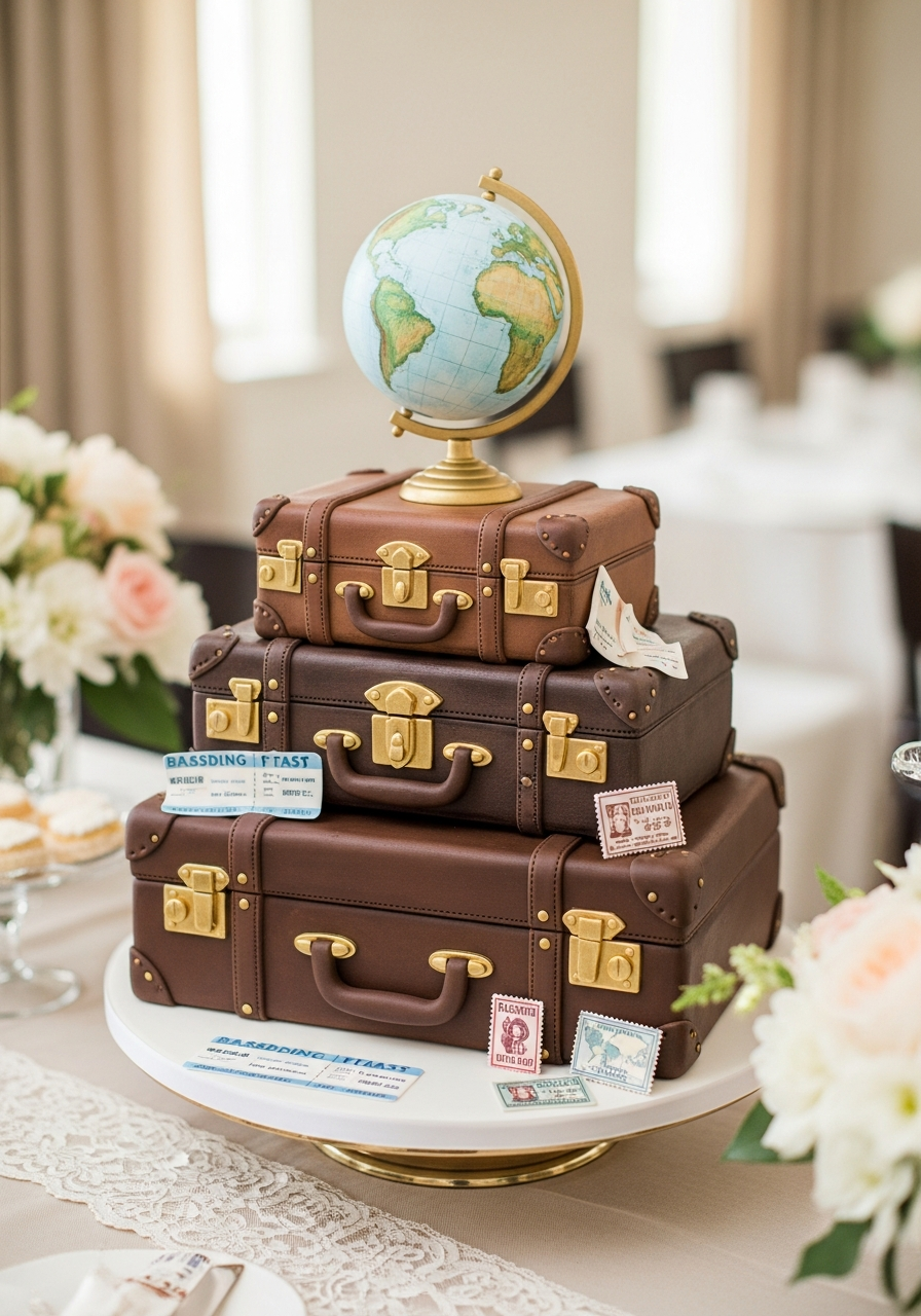 43. Adventure Awaits Travel Cake