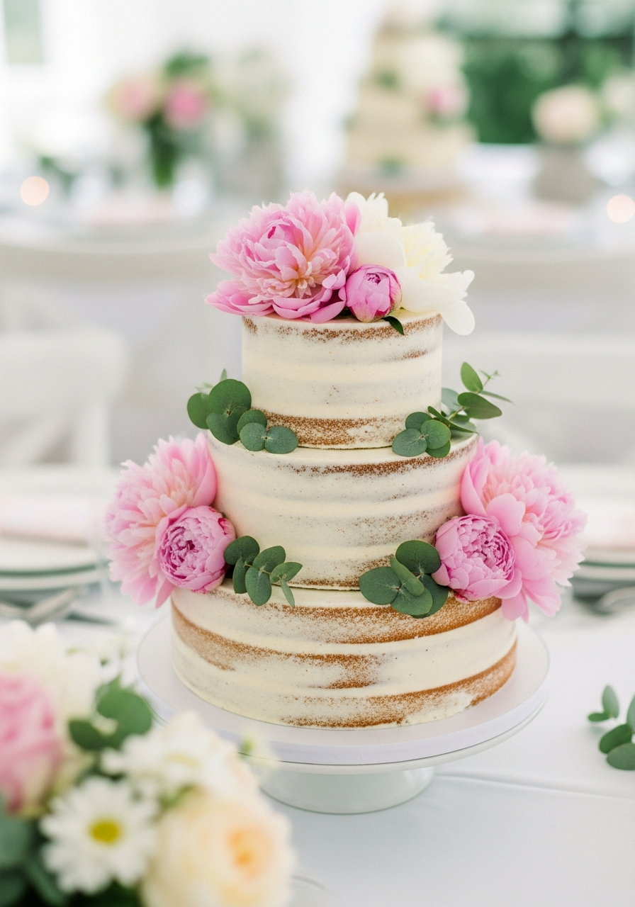 46. Semi Naked Floral Cake