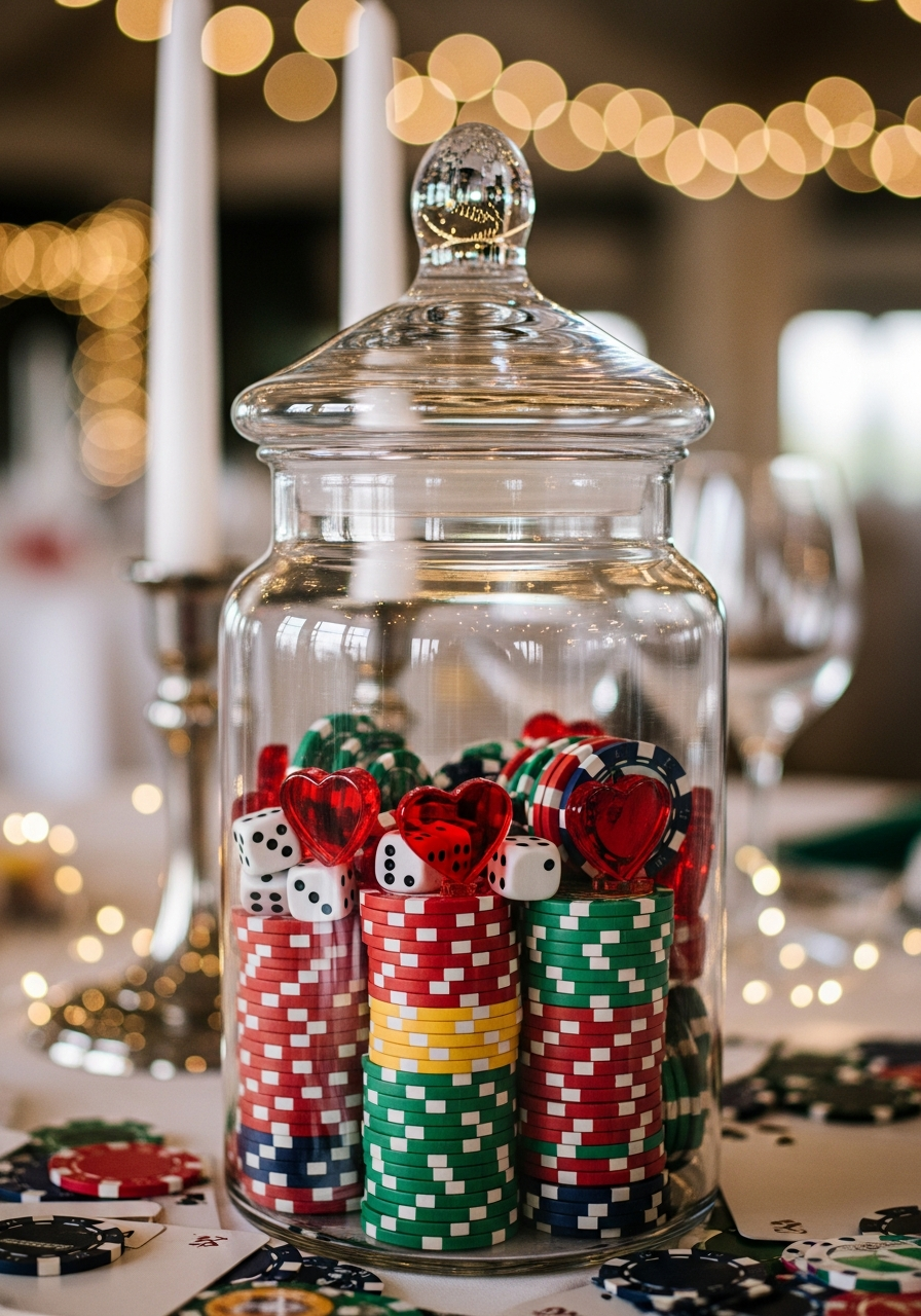 10. Poker Chip Table Centerpieces