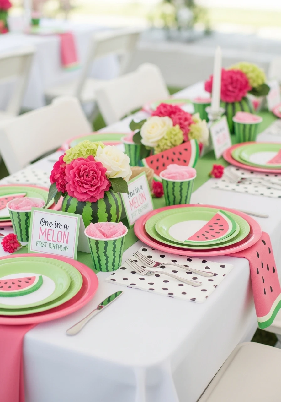 Tabletop Decor - One in a Melon First Birthday Ideas