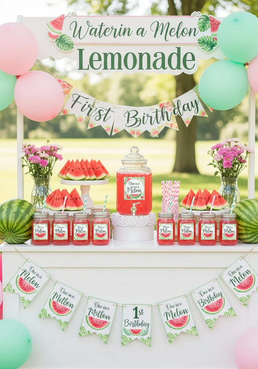 Lemonade Refreshment - One in a Melon First Birthday Ideas