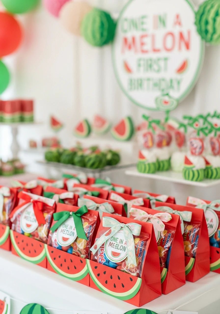 Sweet Favor Bags - One in a Melon First Birthday Ideas
