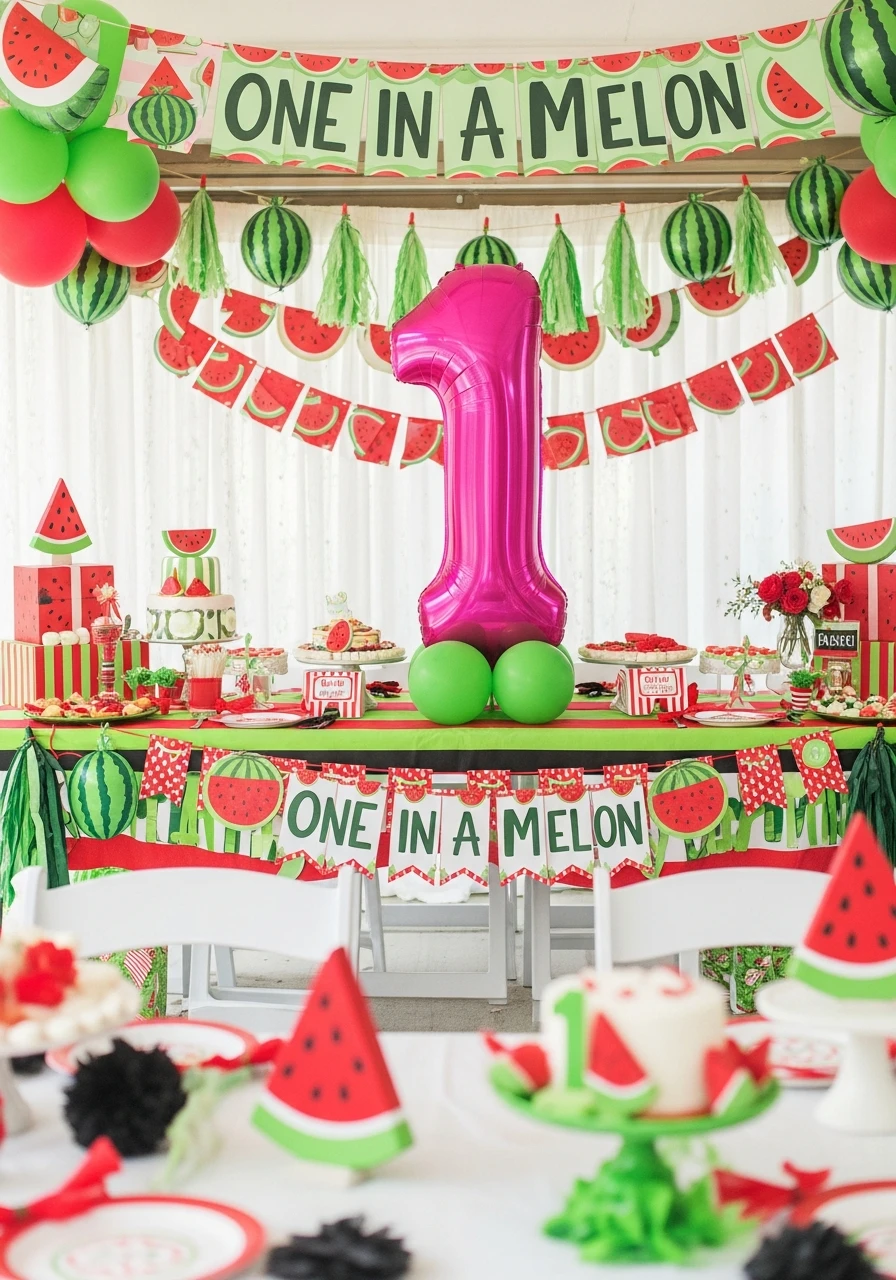 Number One Balloon - One in a Melon First Birthday Ideas
