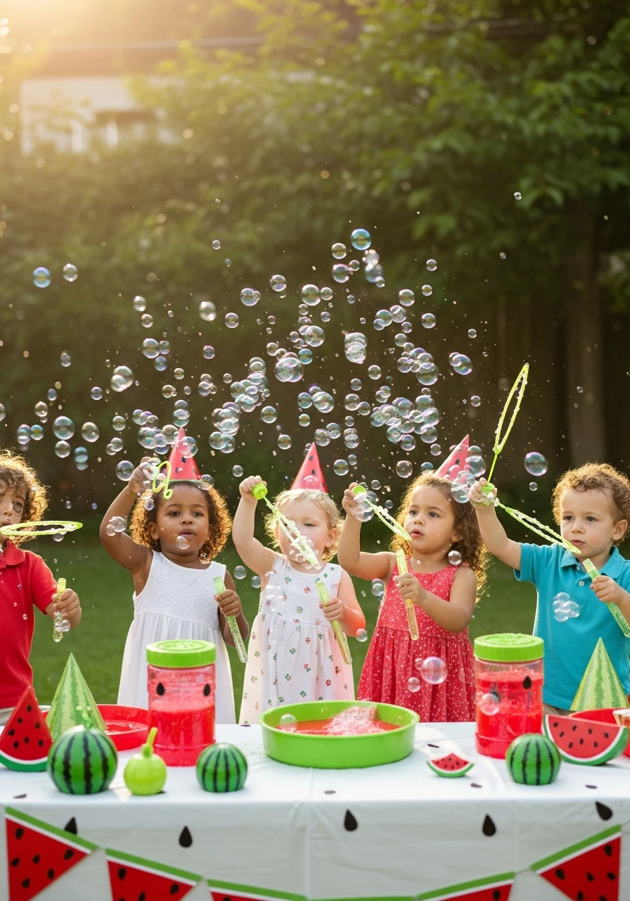 Bubble Fun Station - One in a Melon First Birthday Ideas
