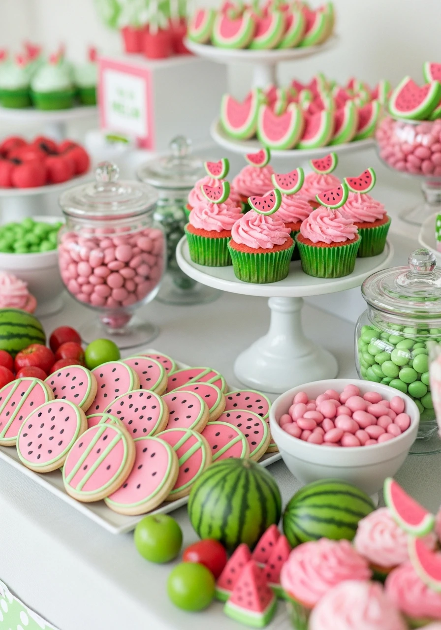Sweet Dessert Table - One in a Melon First Birthday Ideas