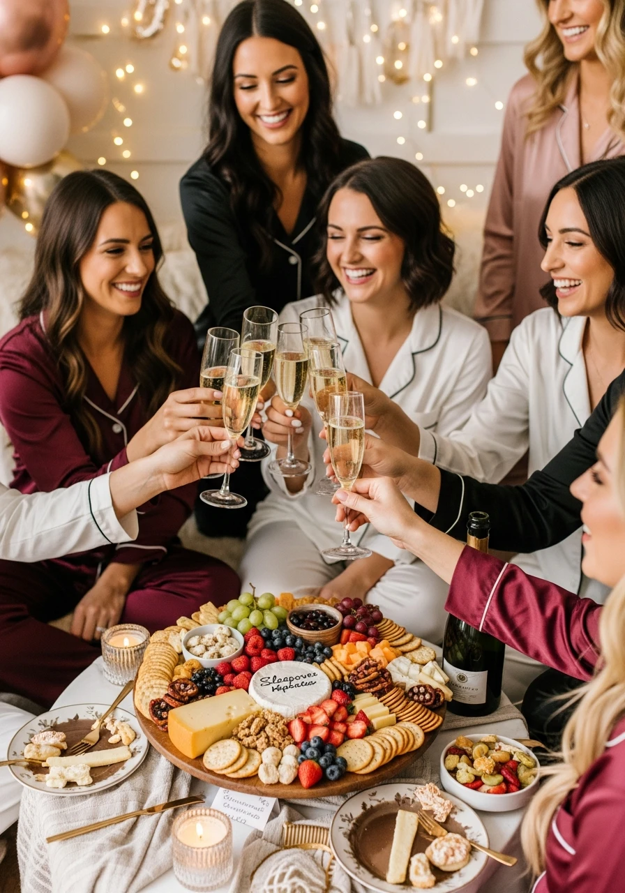 Sleepover Snack Board - PJs and Prosecco Bachelorette Party Ideas