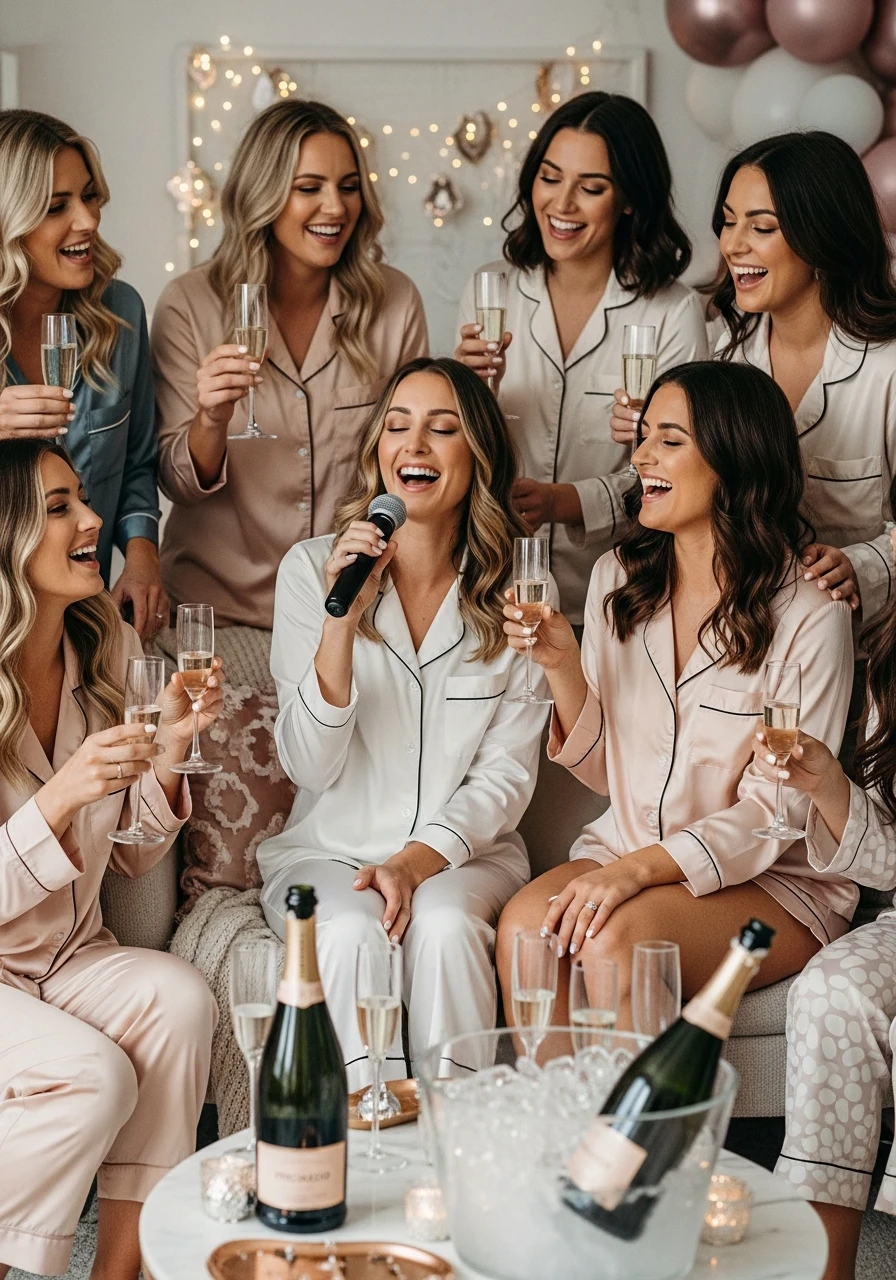Karaoke Night - PJs and Prosecco Bachelorette Party Ideas