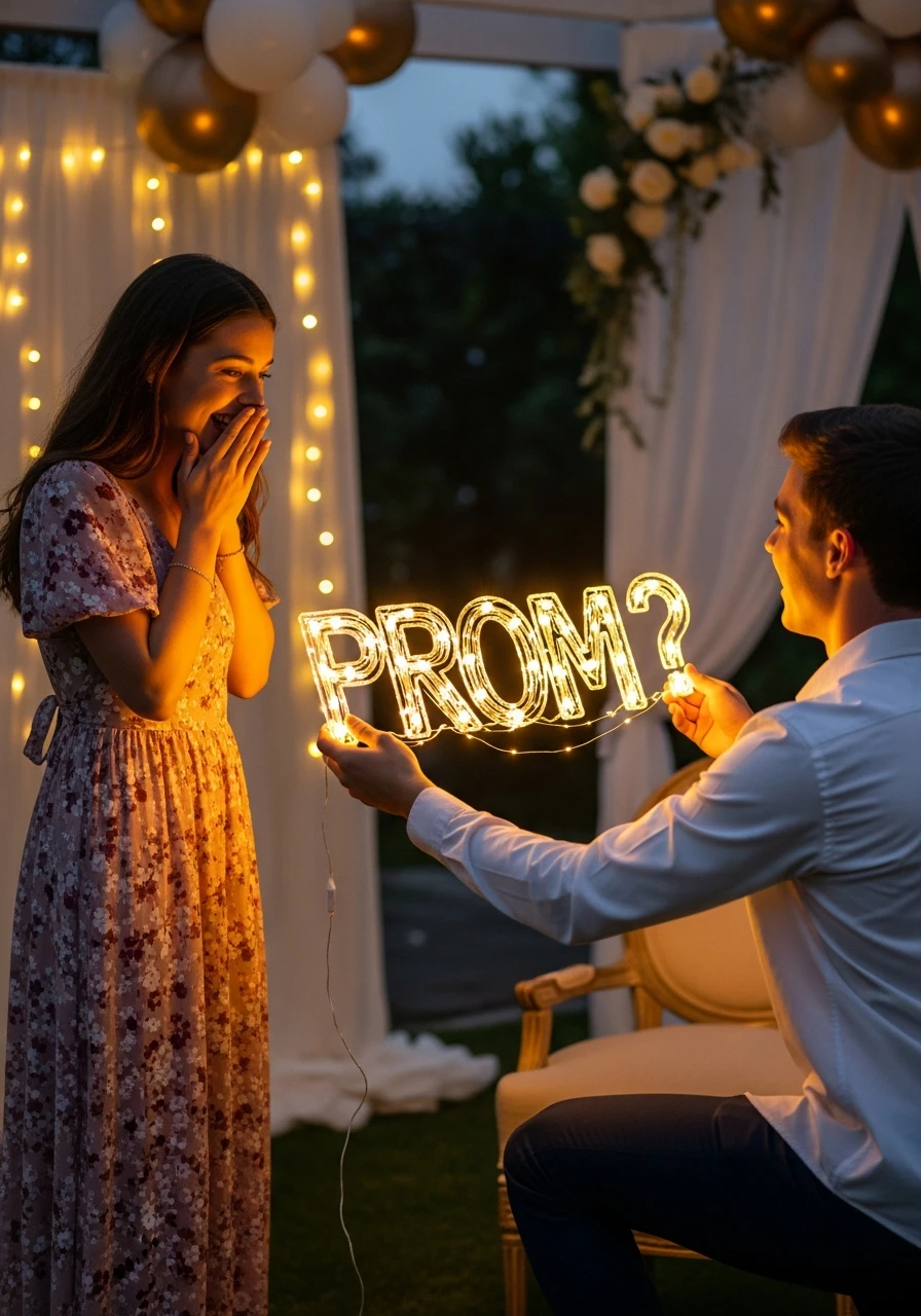 Glowing Prom Message - 40 Promposal Ideas for Girlfriend