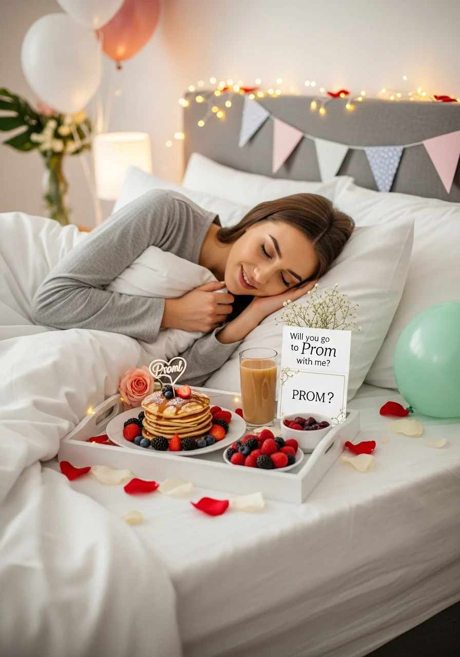 The 'Breakfast in Bed' Promposal - 40 Promposal Ideas for Girlfriend