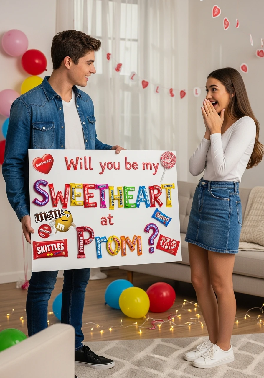 Candy Message Prom - 40 Promposal Ideas for Girlfriend
