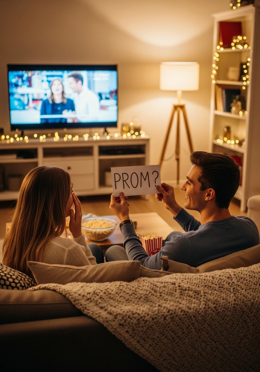Movie Night Prom Invite - 40 Promposal Ideas for Girlfriend
