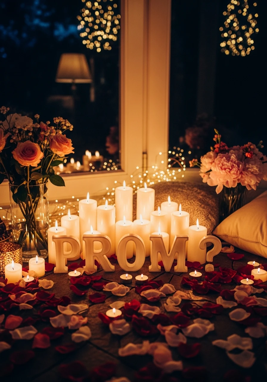 Romantic Candlelight Reveal - 40 Promposal Ideas for Girlfriend