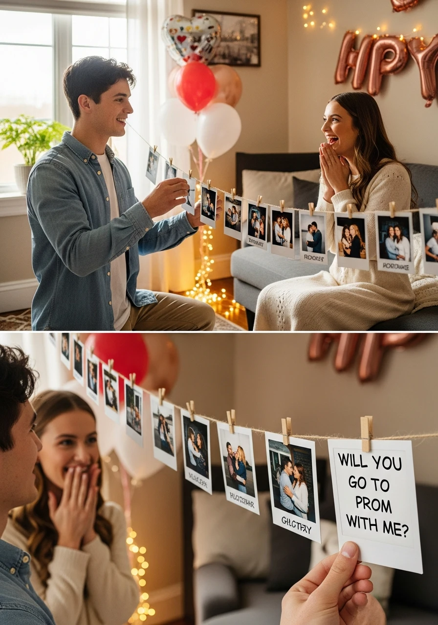 Polaroid Prom Timeline - 40 Promposal Ideas for Girlfriend