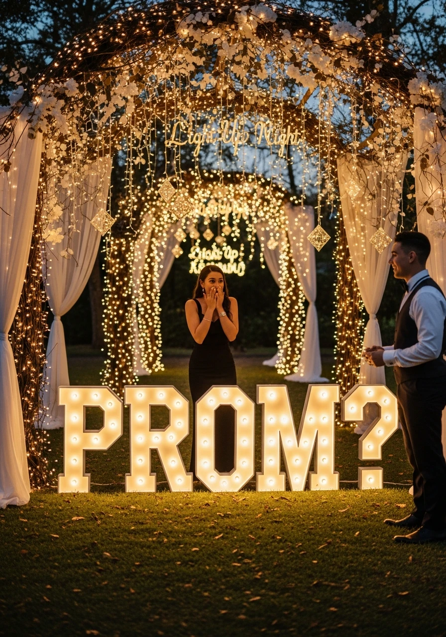 Light Up Her Night Promposal - 40 Promposal Ideas for Girlfriend