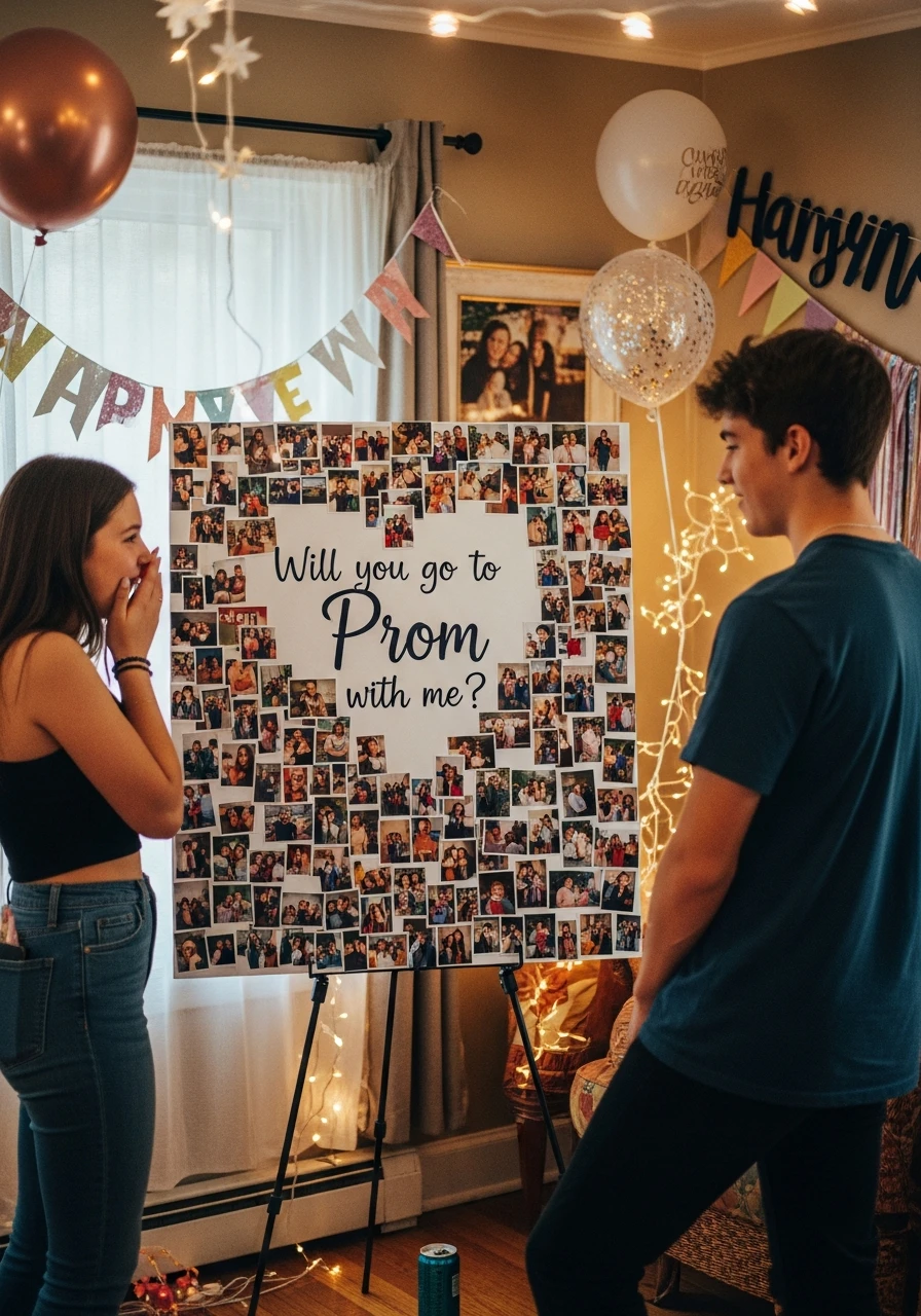 Photo Collage Prom Ask - 40 Promposal Ideas for Girlfriend