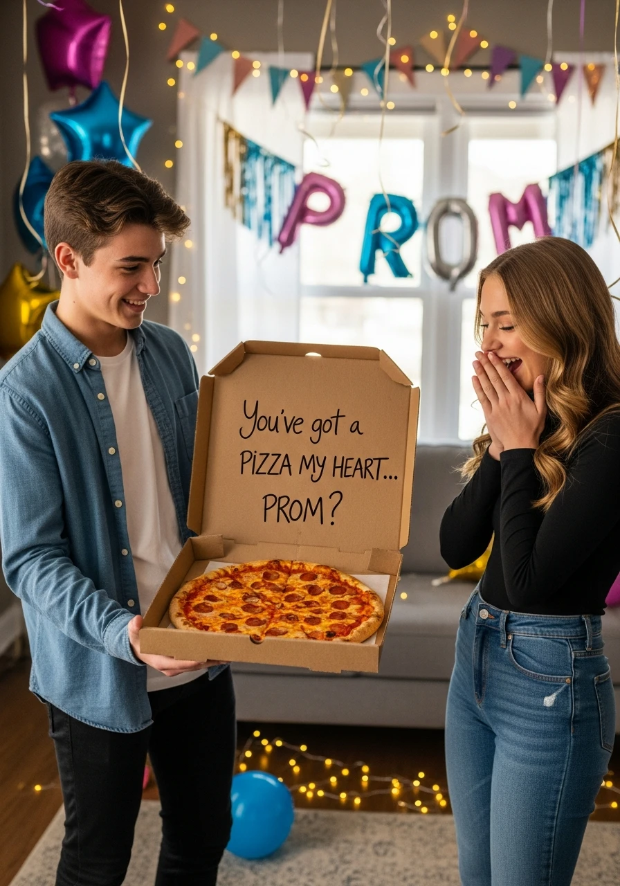 Pizza My Heart Prom - 40 Promposal Ideas for Girlfriend