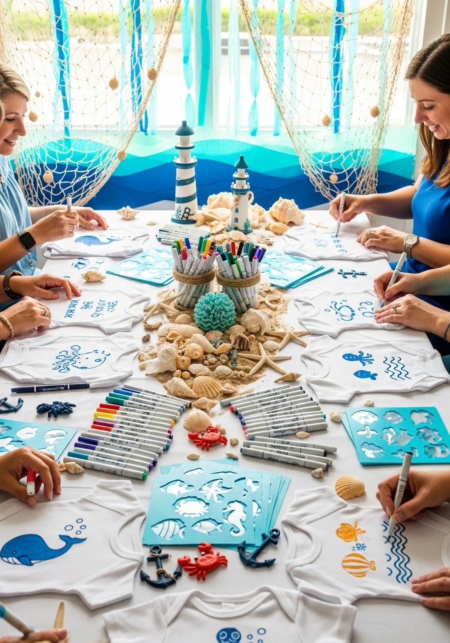 Decorate Baby Onesies - Sea You Soon Baby Shower Theme Ideas