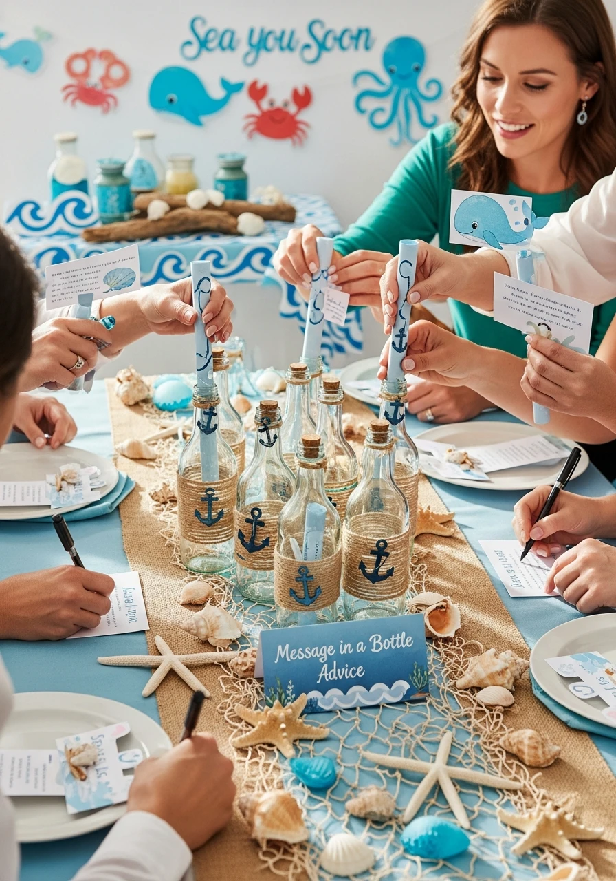 Message in a Bottle Advice - Sea You Soon Baby Shower Theme Ideas
