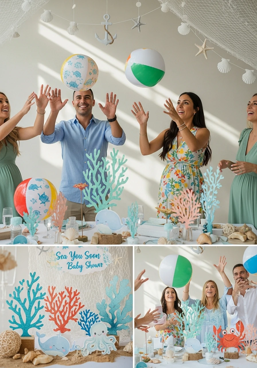 Fun Beach Ball Games - Sea You Soon Baby Shower Theme Ideas