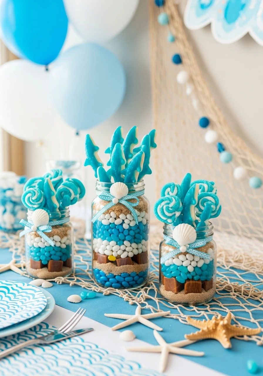 Sweet Seashell Jars - Sea You Soon Baby Shower Theme Ideas