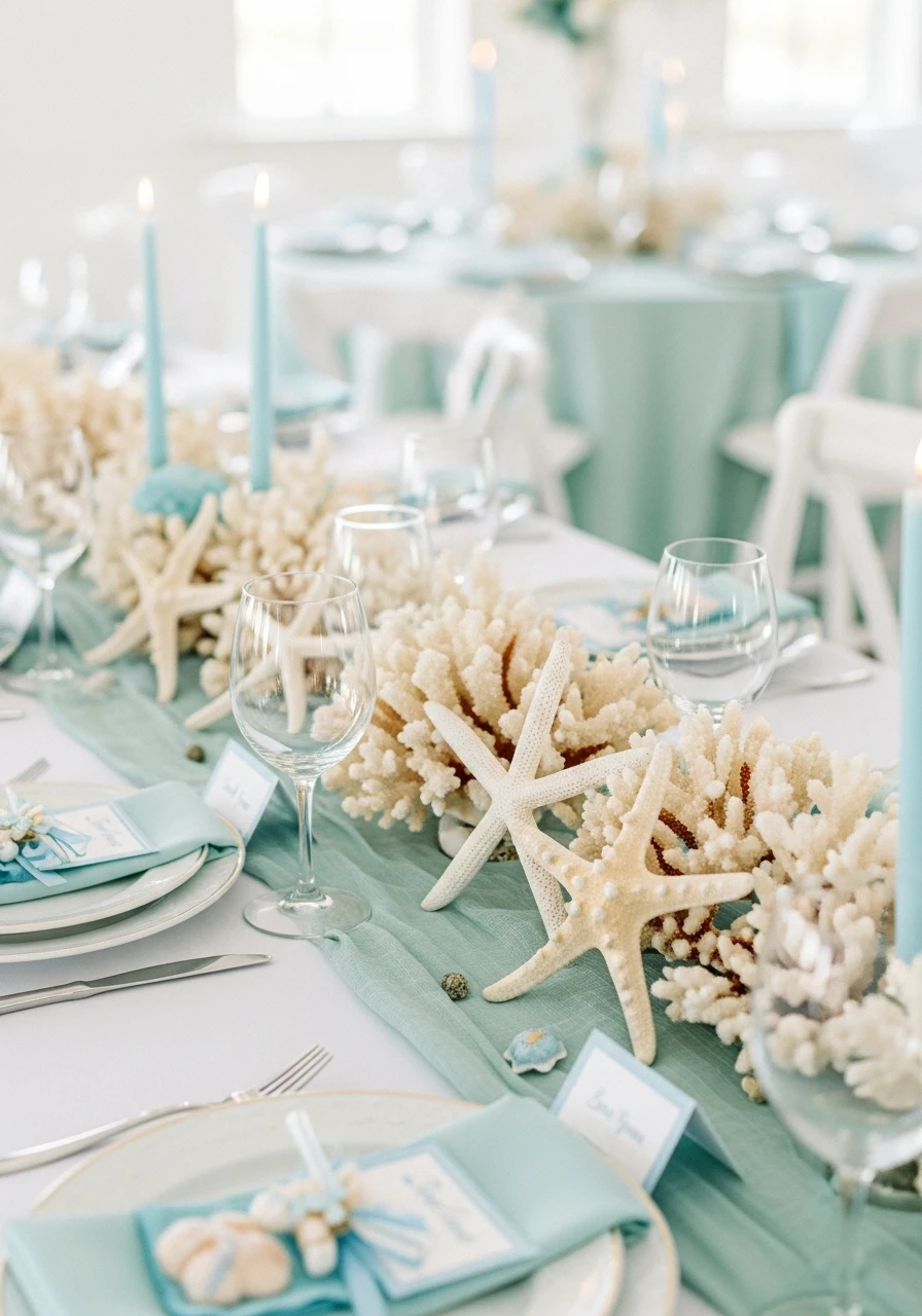 Starfish Table Accents - Sea You Soon Baby Shower Theme Ideas