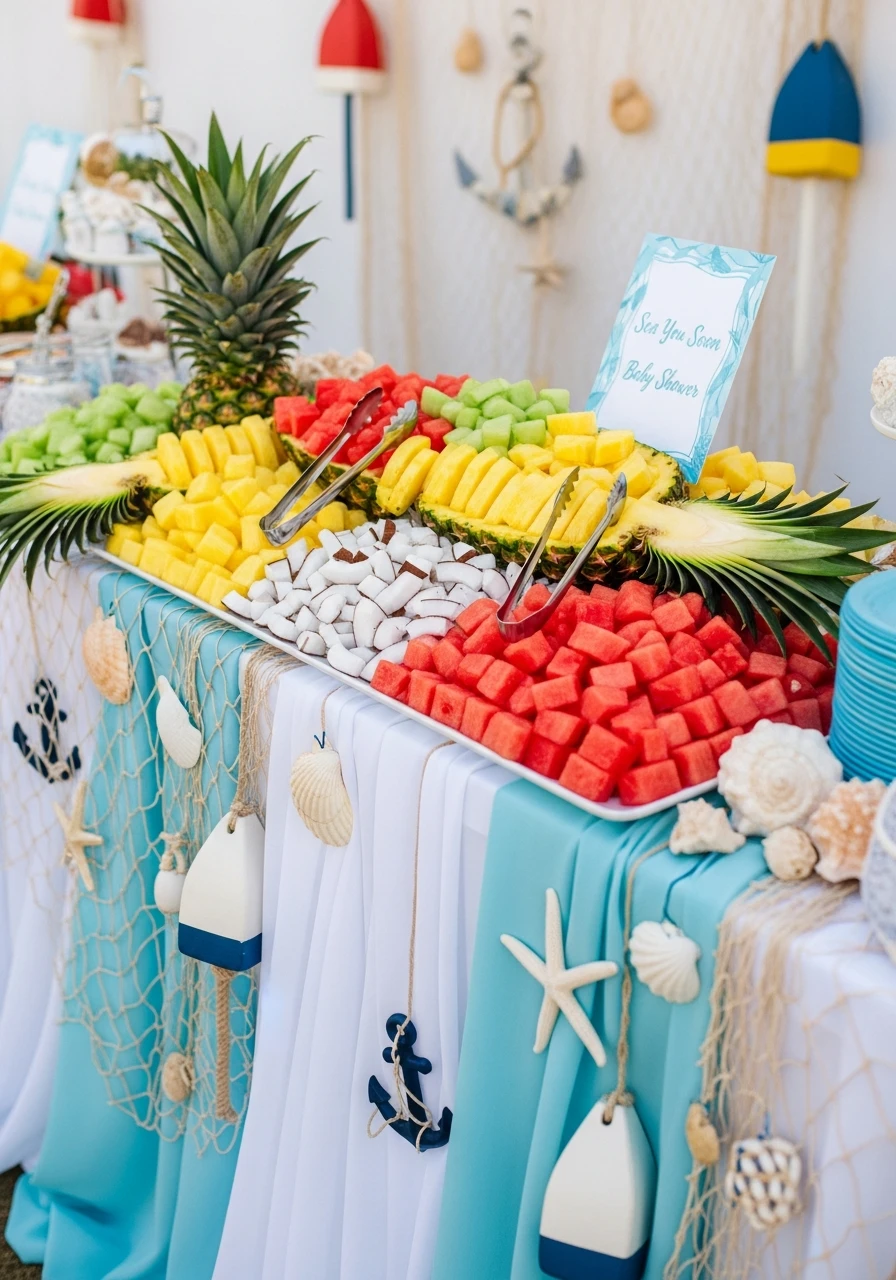 Fresh Tropical Fruits - Sea You Soon Baby Shower Theme Ideas