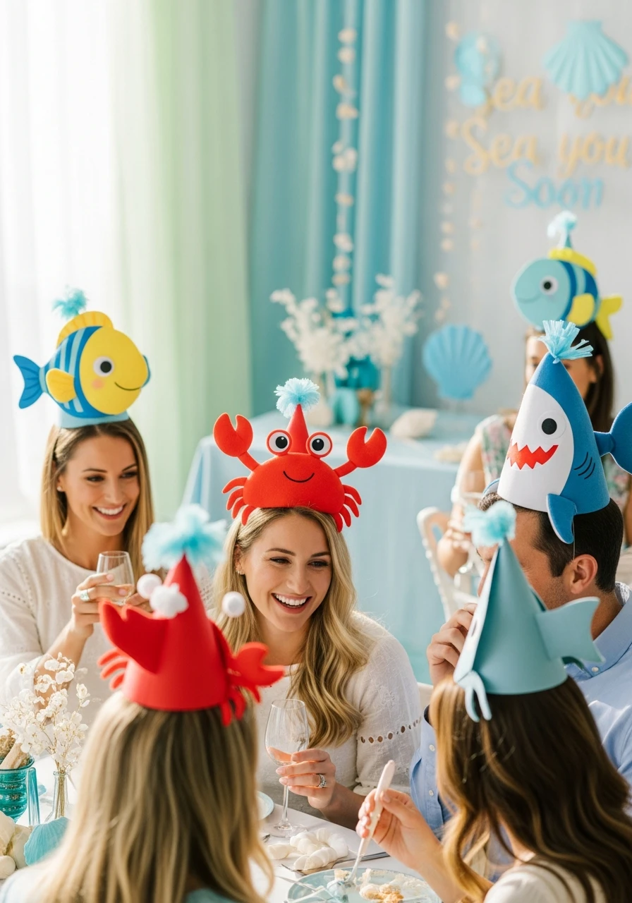 Fun Animal Party Hats - Sea You Soon Baby Shower Theme Ideas