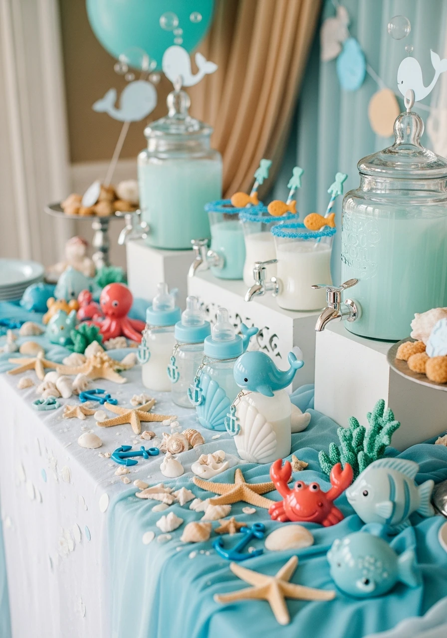 Cute Bottle Drink Bar - Sea You Soon Baby Shower Theme Ideas