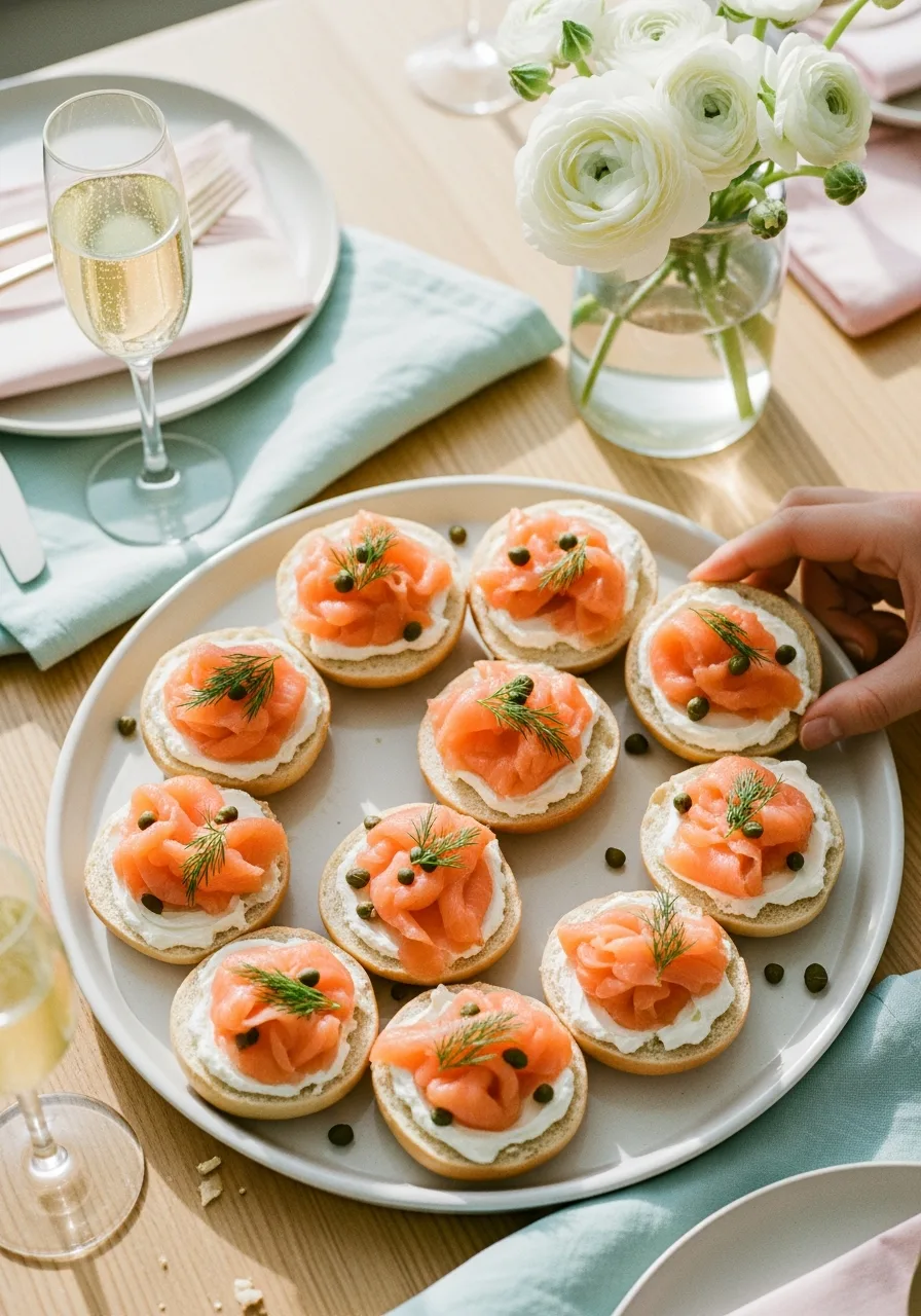10. Smoked Salmon Bagel Bites