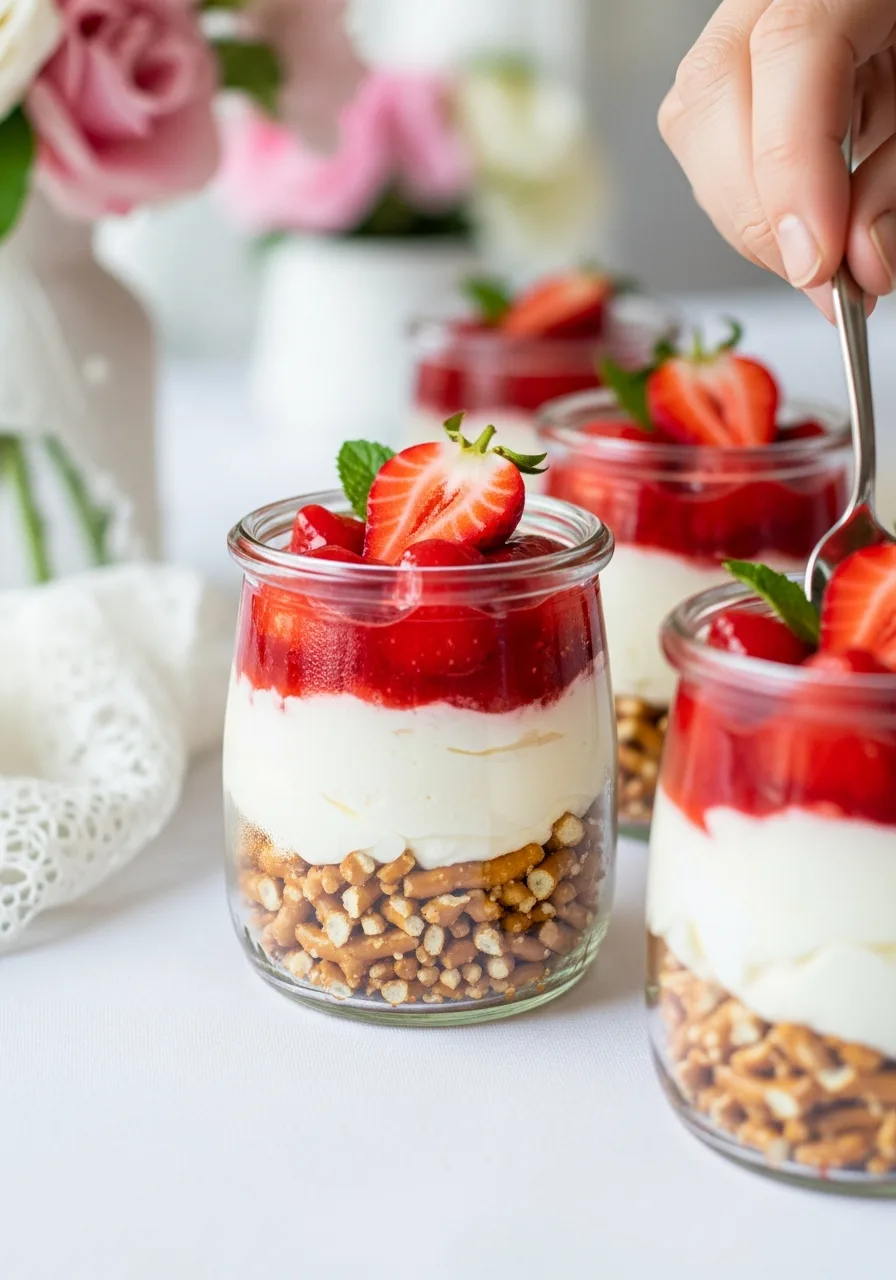 26. Strawberry Pretzel Parfaits