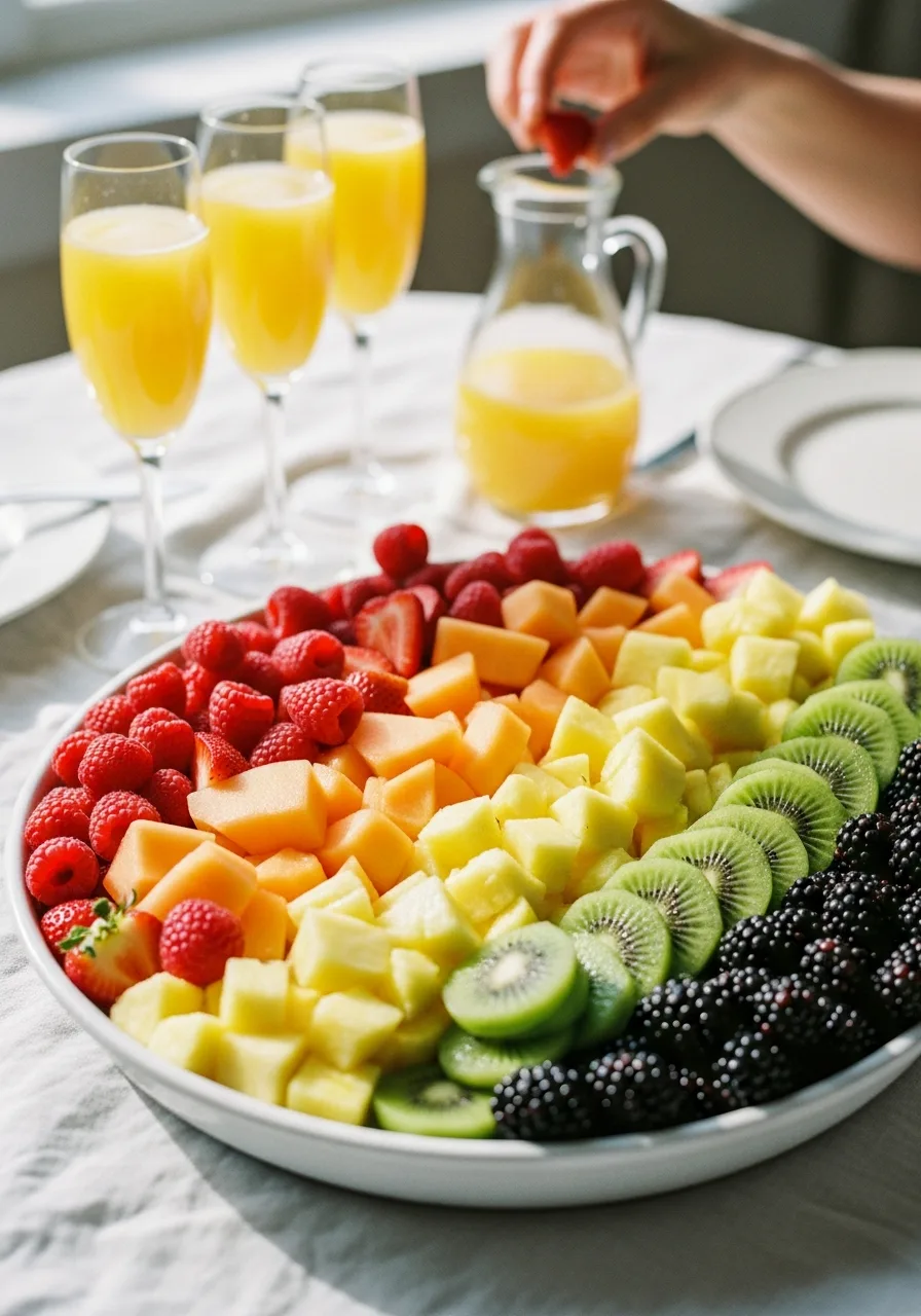 31. Rainbow Mimosa Fruit Platter