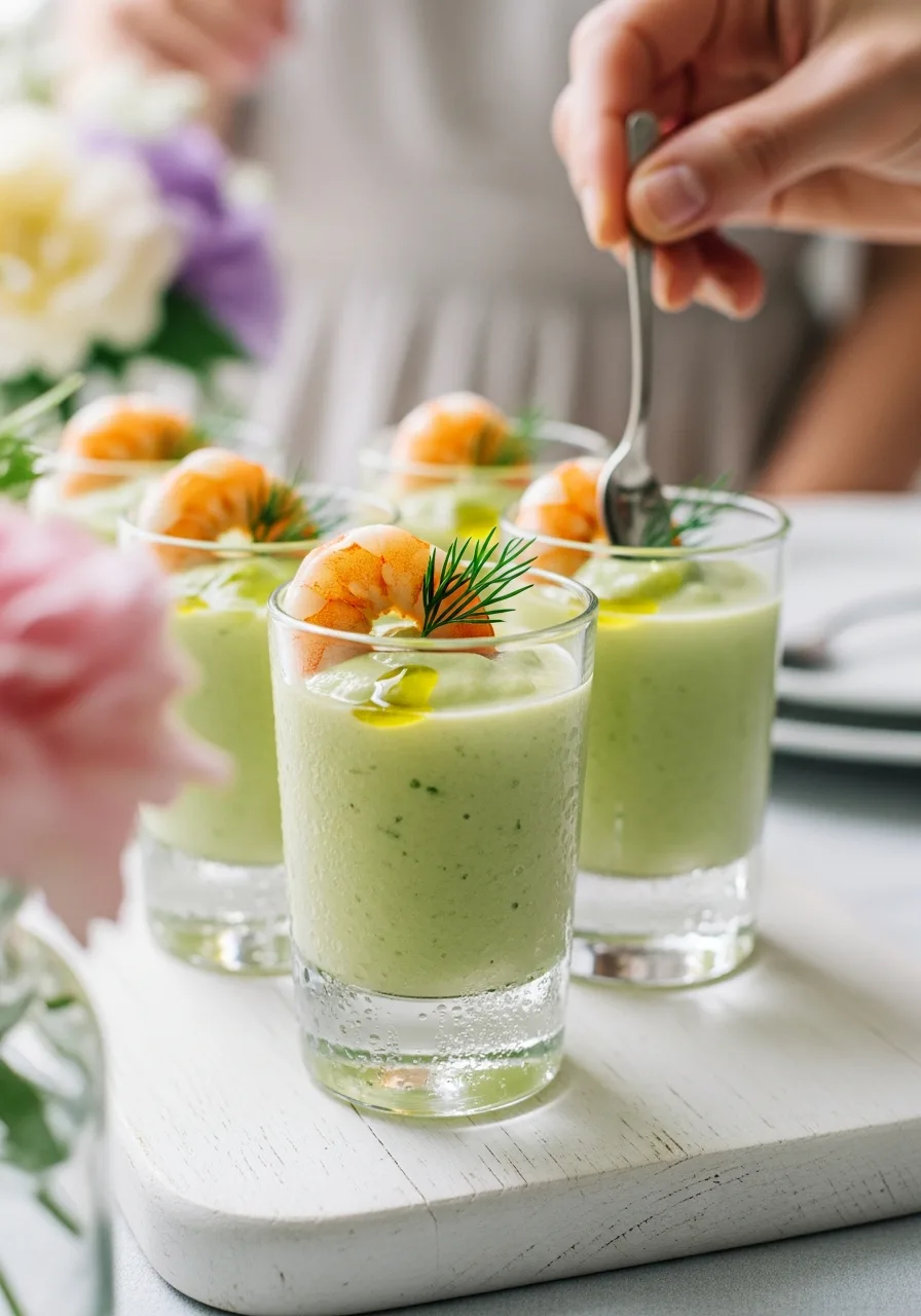 36. Chilled Avocado Shrimp Gazpacho