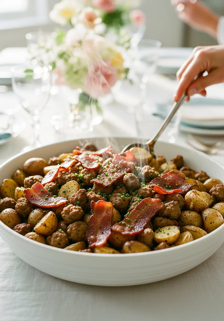 46. Sausage and Bacon Potatoes