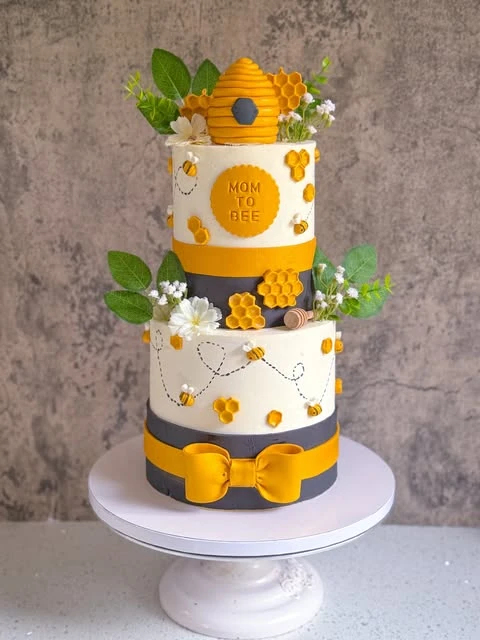 10. Two-Tier Mom to Bee Cake