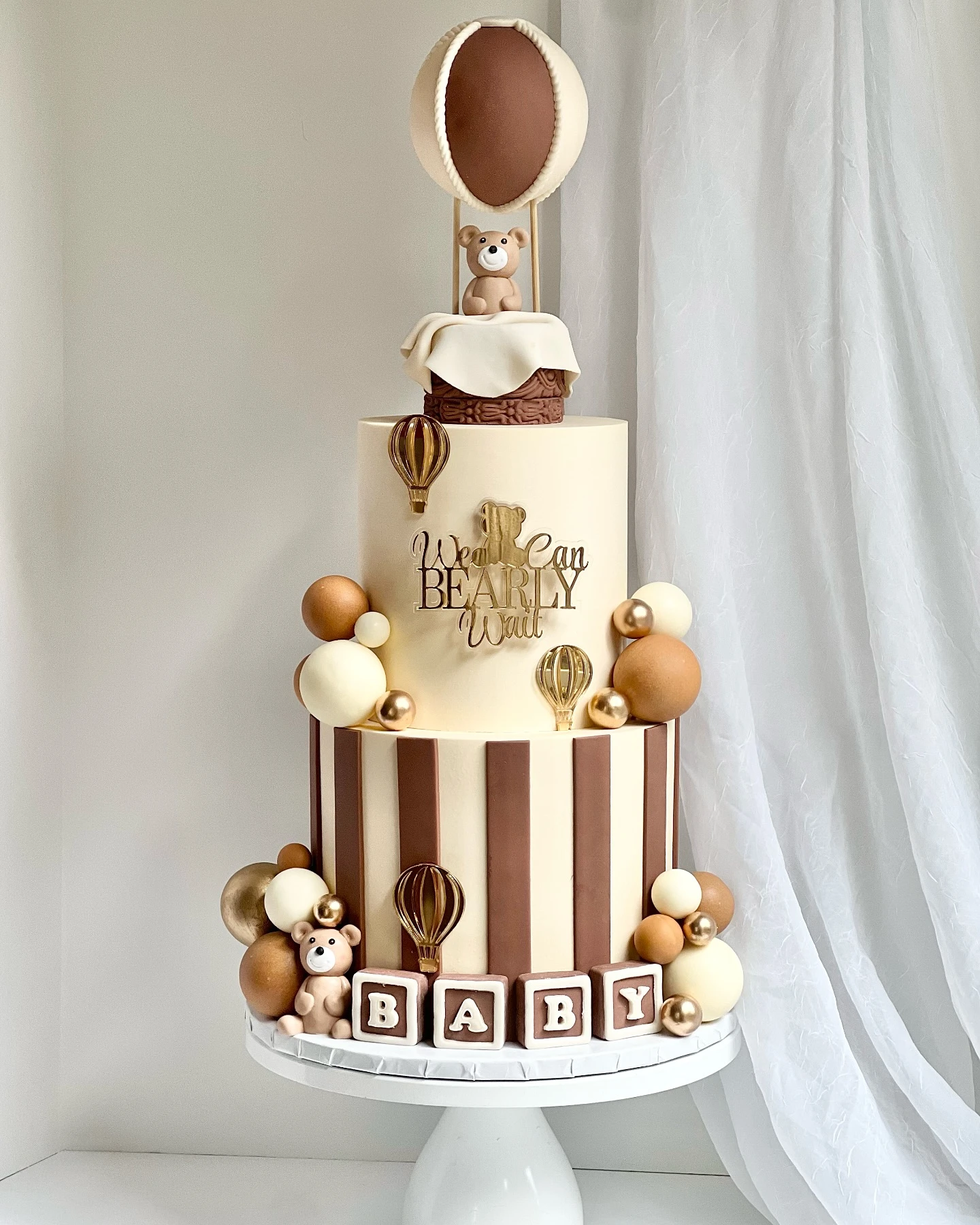 35. Three-Tiered Bear Cake