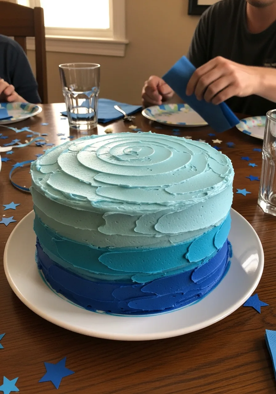 1. Blue Ombre Layered Cake