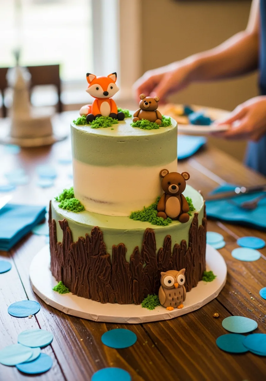 22. Woodland Forest Animal Cake