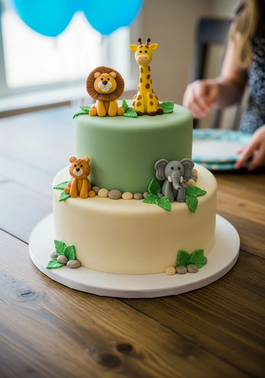 5. Safari Animal Party Cake
