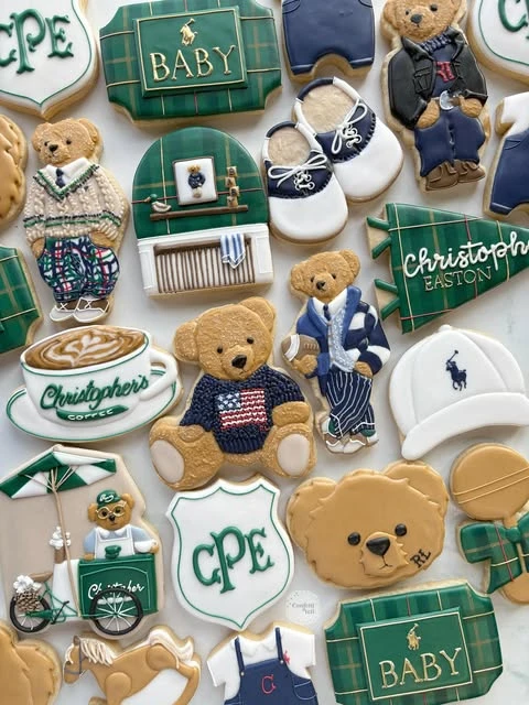 13. Preppy Bear & Plaid Cookies