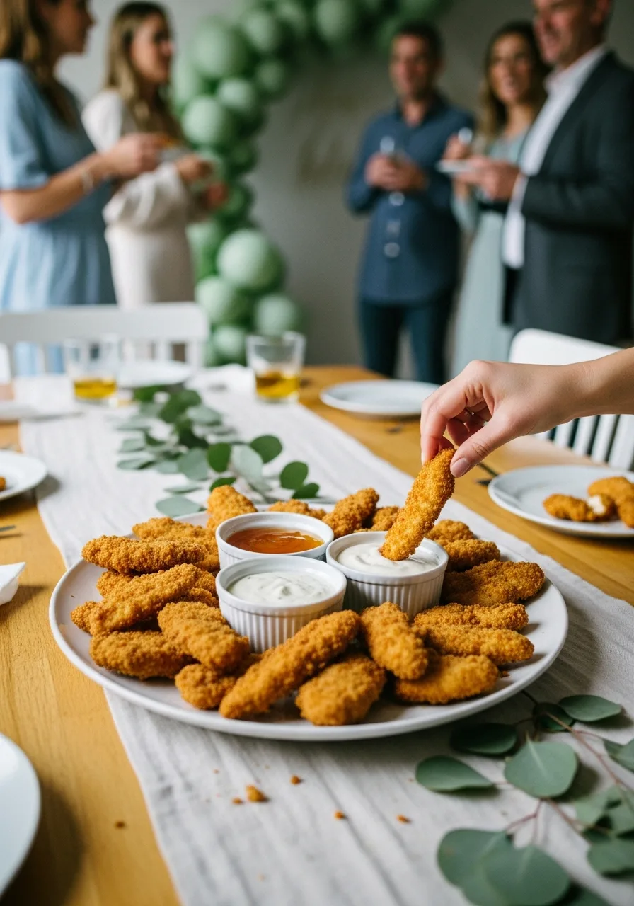 17. Crispy Chicken Tenders with Dips