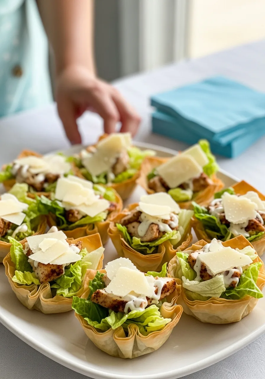 22. Chicken Caesar Salad Cups